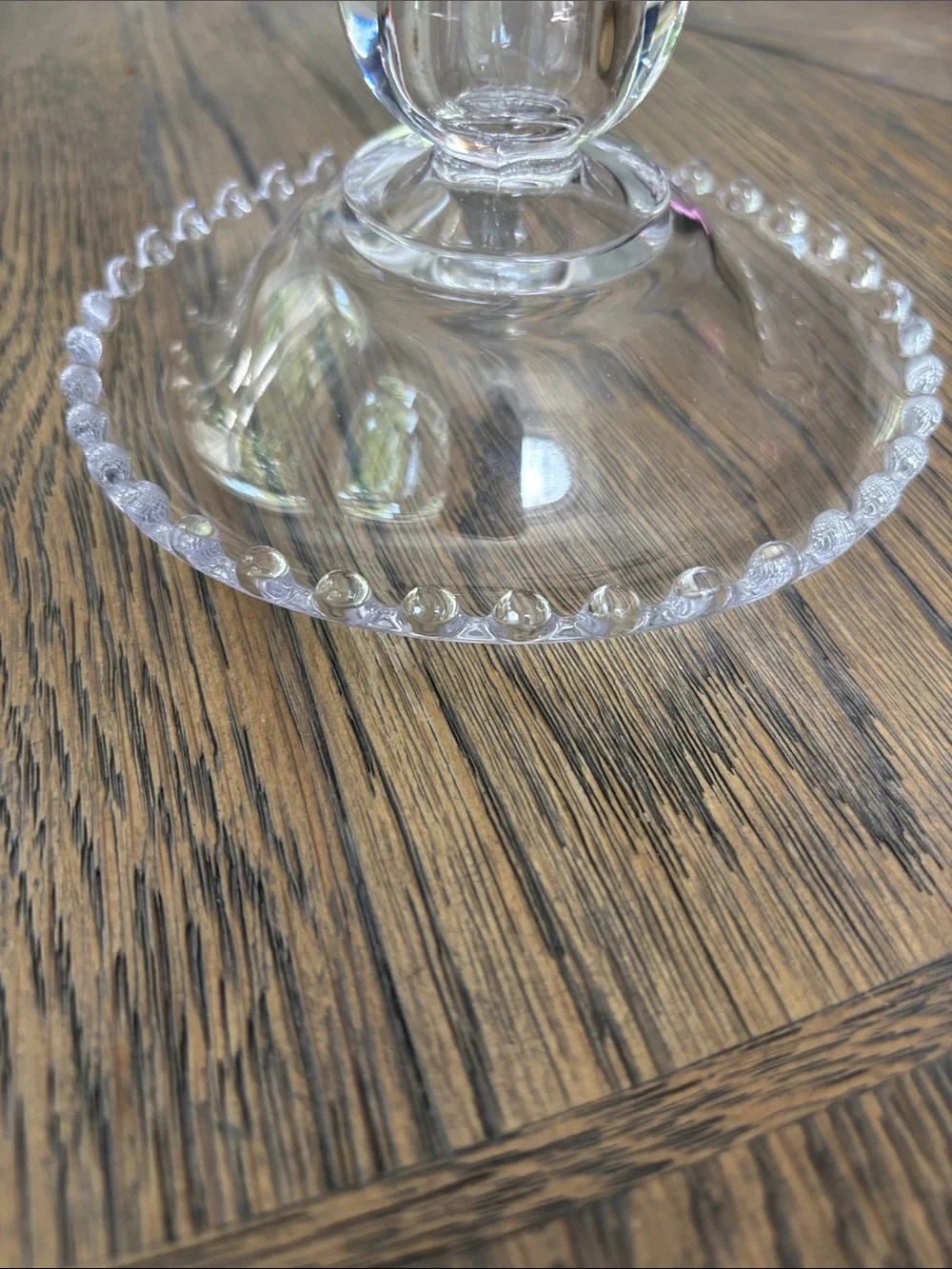Vintage Imperial Glass Candlewick Clear Glass Candlestick Holder